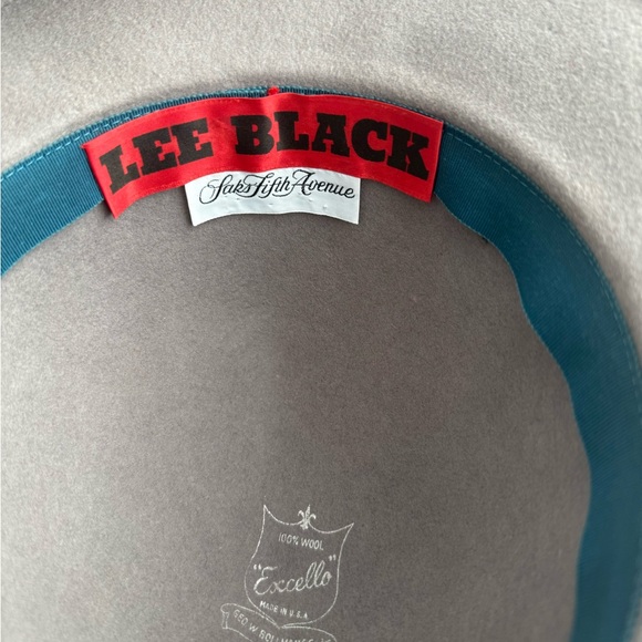 Vintage Saks Fifth Avenue Lee Black Gray 100% Wool Hat - Picture 6 of 7